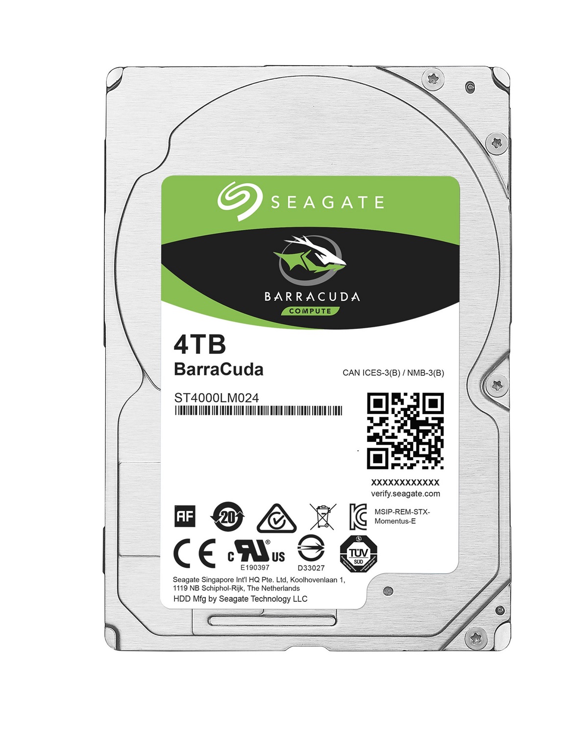 SEAGATE HDD BARRACUDA 2.5" 4TB, SATAIII/600 5400RPM, 128MB cache, 15mm