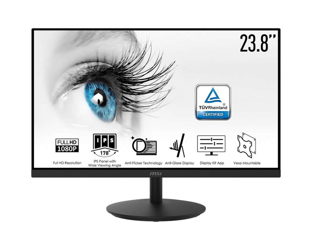 MSI monitor PRO MP242, 24"/1920 x 1080 FHD/IPS/5ms/1000:1/250cd / m2 /HDMI/D-Sub