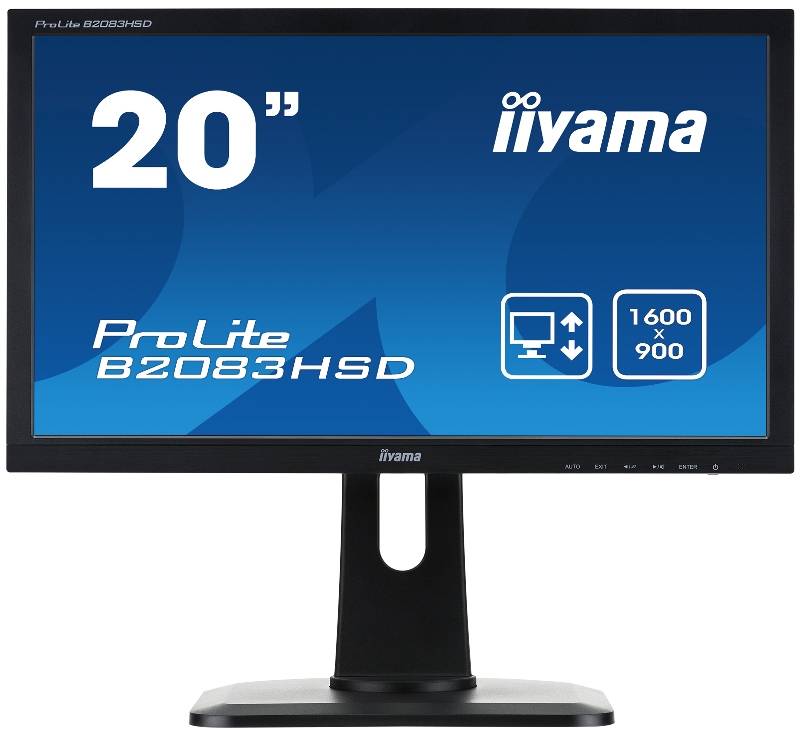 20" LCD iiyama ProLite B2083HSD-B1 - 5ms, 250cd/m2,1000:1, VGA, DVI, repro, pivot, výšk.nastav.