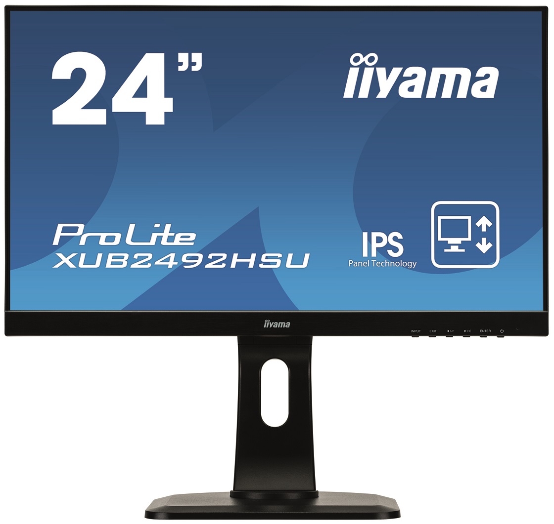 24" LCD iiyama XUB2492HSU-B1 -IPS, 5ms, 250cd/m2, 1000:1 (5M:1 ACR), DP, USB hub, HDMI, repro, pivot