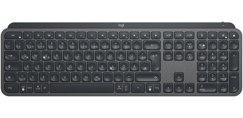 Logitech klávesnice MX Keys, GRAPHITE, bezdrátová klávesnice, US