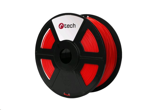 C-TECH Tisková struna (filament) ABS, 1,75mm, 1kg, flourescentní červená