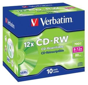 VERBATIM CD-RW(10-Pack)/Jewel/12x/700MB