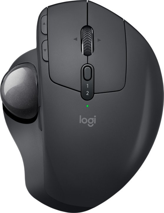 Logitech MX Ergo/Ergonomická/Optická/Pro praváky/2048 DPI/USB+BT/Grafitová