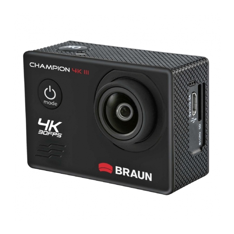 Braun CHAMPION 4K III sportovní minikamera (4k/30fps, 16MP, WiFi, pouzdro do 30m)