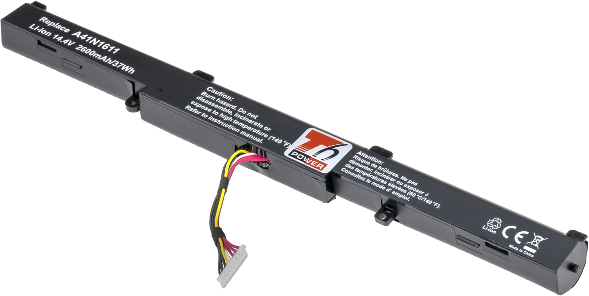 Baterie T6 Power Asus GL752, N552, N752, FX553, G553, GL553, 2600mAh, 37Wh, 4cell, Li-ion