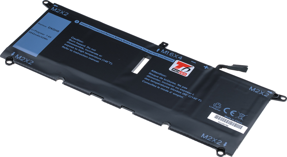 Baterie T6 Power Dell XPS 13 9370, 9380, Vostro 5390, Inspiron 5390, 6840mAh, 52Wh, 4cell, Li-pol