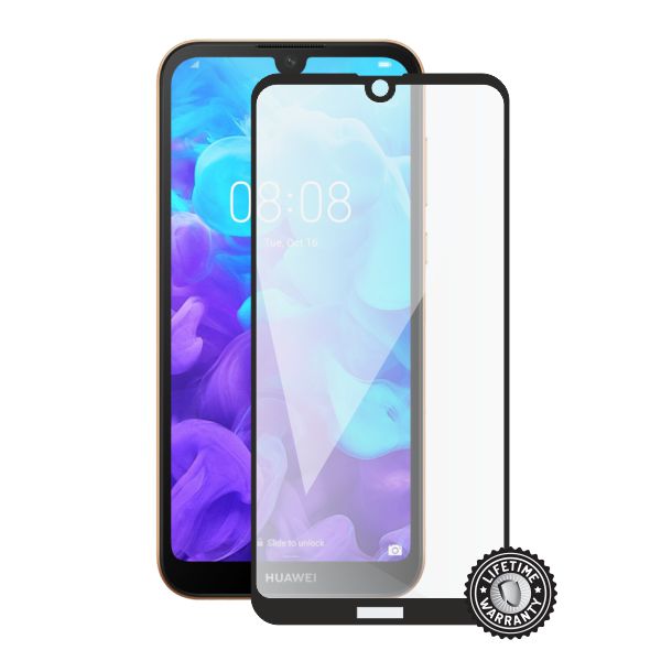 Screenshield HUAWEI Y5 (2019) Tempered Glass protection (full COVER black)