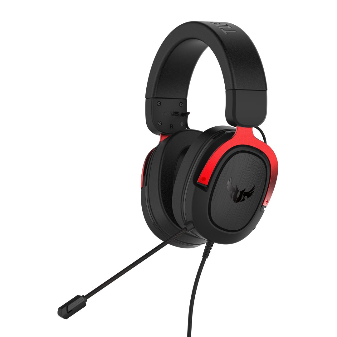 ASUS sluchátka TUF Gaming H3 Red, Gaming Headset, černo-červená