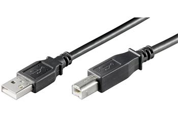 PremiumCord Kabel USB 2.0, A-B, 5m, černá