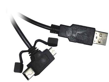 PREMIUMCORD Kabel USB 2.0 A - microUSB/miniUSB 5pin 2m (F/F)