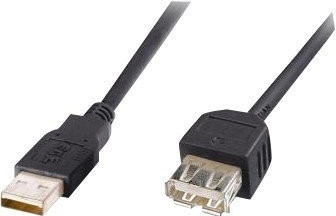 PremiumCord USB 2.0 kabel prodlužovací, A-A, 5m, č