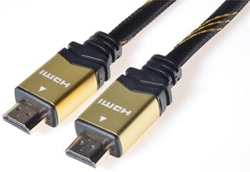 PremiumCord GOLD HDMI + Ethernet kabel, zlac., 1m