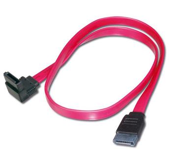 PremiumCord Kabel SATA 0,5m 1x90°+1x rovný