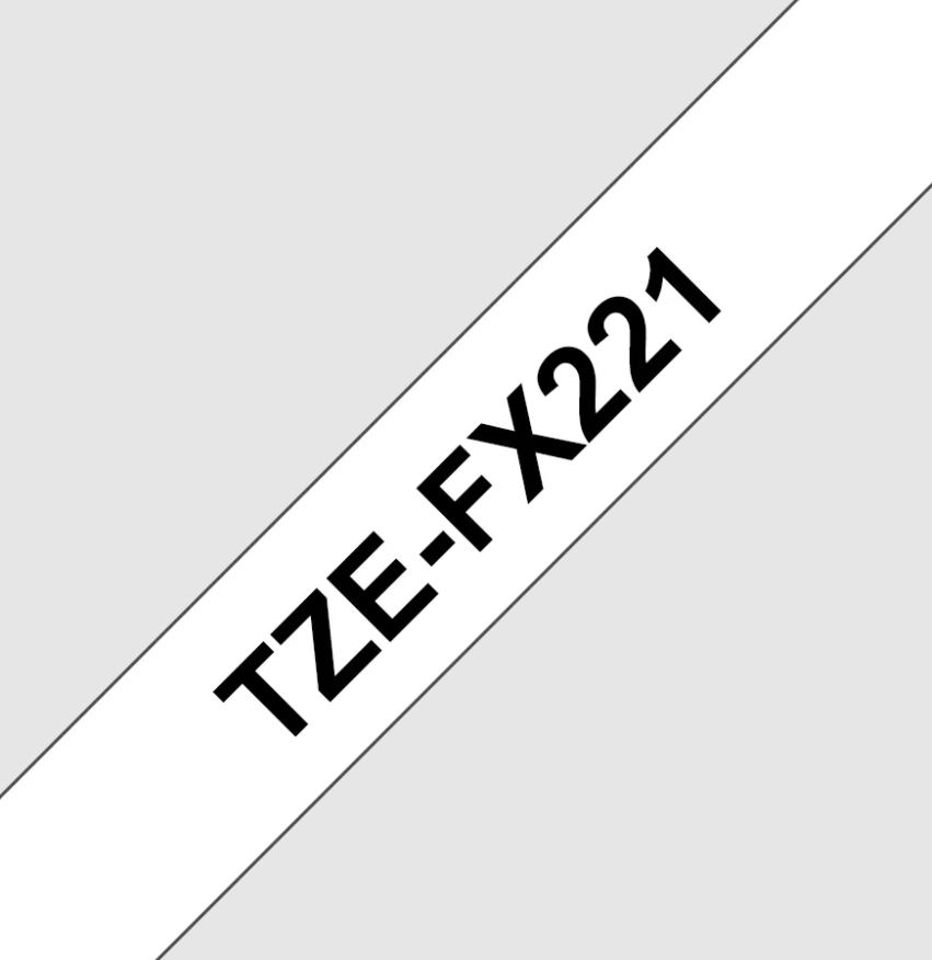TZE-FX221, bílá/černá, 9 mm, s flexibilní páskou