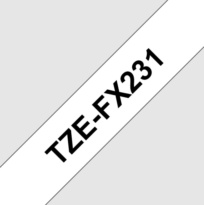 TZE-FX231, bílá / černá, 12 mm