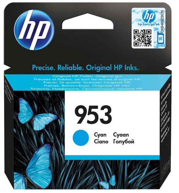 HP 953 azurová inkoustová kazeta, F6U12AE