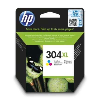 HP 304XL Tříbarevná originální inkoustová kazeta