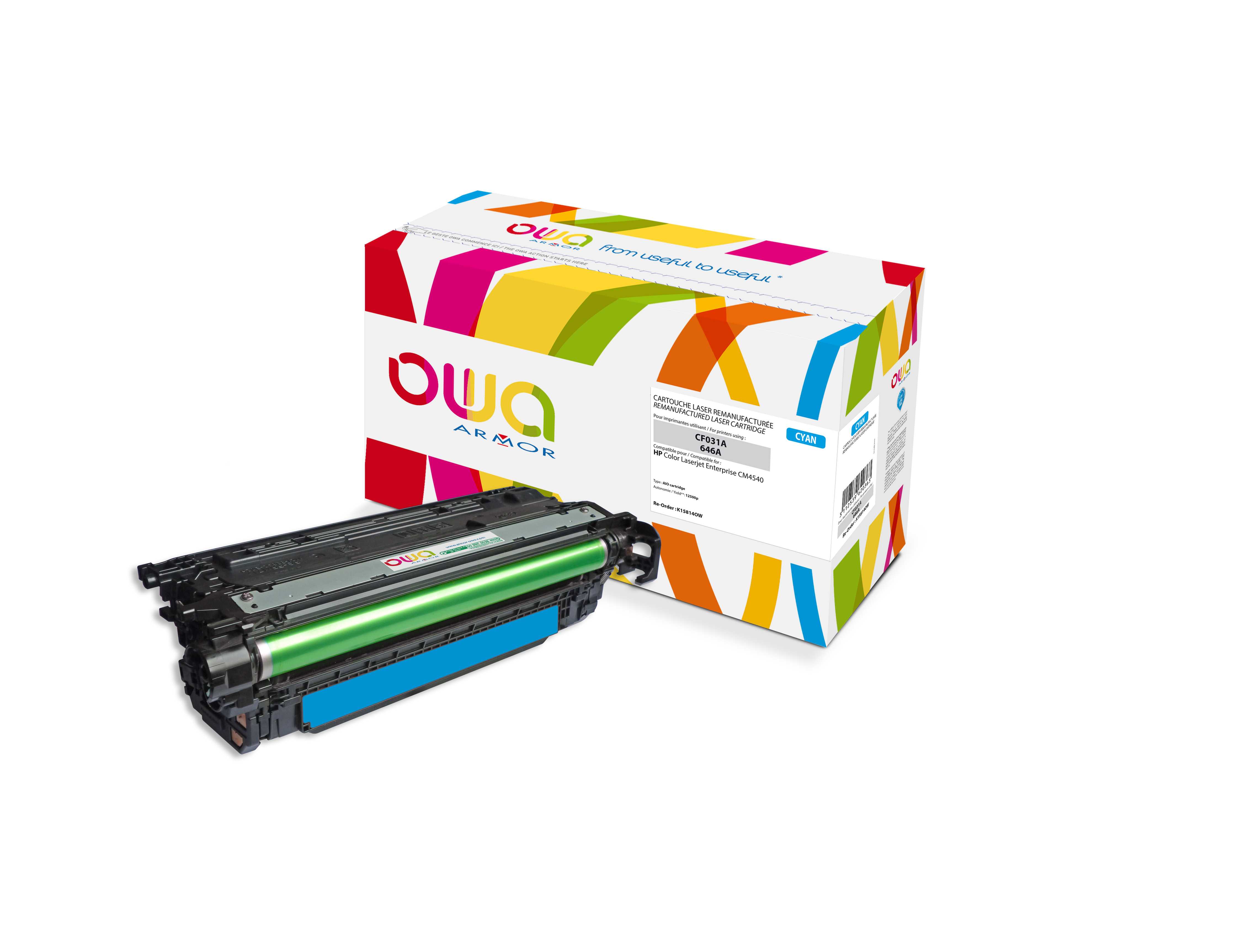 OWA Armor toner kompatibilní s HP CF031A, 12500st, modrá/cyan