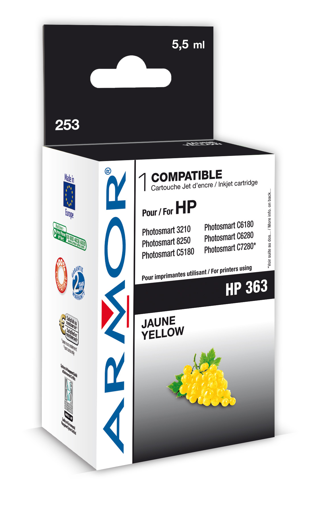 ARMOR cartridge pro HP Photosmart 8250, PSC3210, C5180 Yellow 5.5ml, 400 stran (C8773E)
