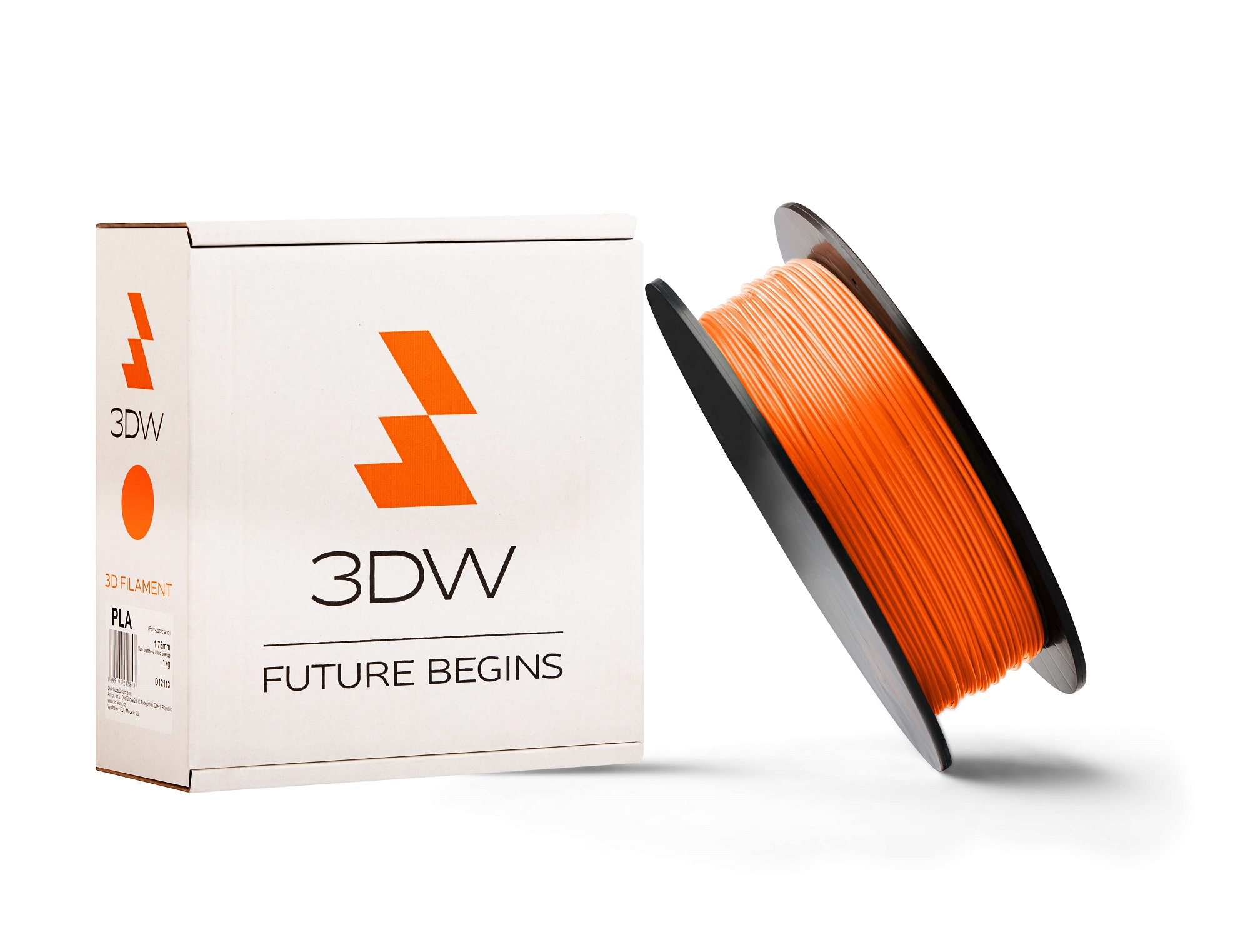 3DW - PLA filament 1,75mm fluooranž.,1kg, tisk 190-210°C