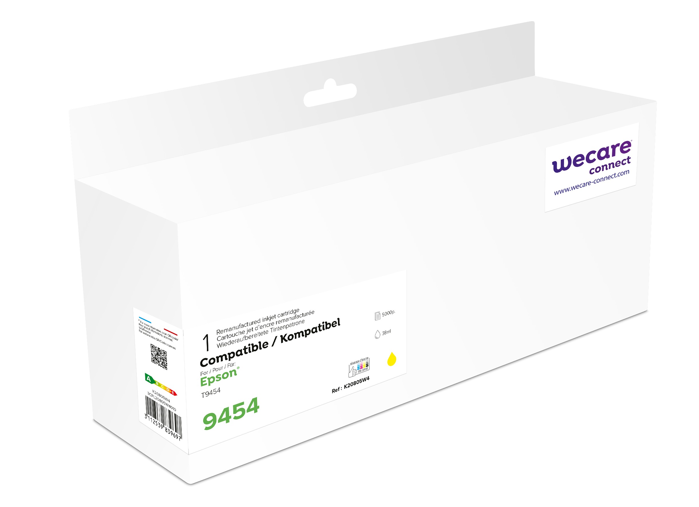 WECARE ARMOR ink kompatibilní s Epson C13T945440, žlutá/yYellow