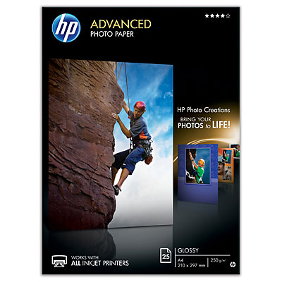 HP Advanced Glossy Photo Paper, A4, 25ks, 250g/m2