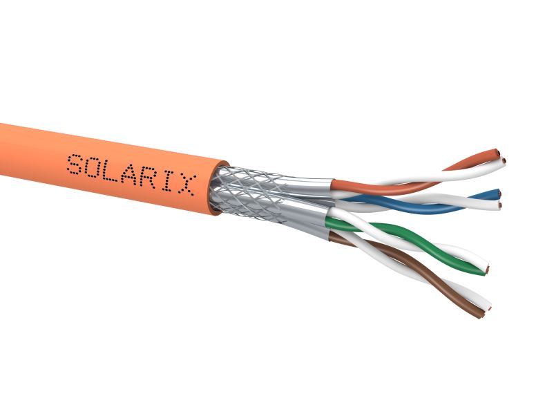 Instalační kabel Solarix CAT7 SSTP LSOHFR B2ca-s1,d1,a1 500m/cívka SXKD-7-SSTP-LSOHFR-B2ca