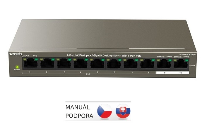 Tenda TEF1110P-8-102W - PoE AT Switch