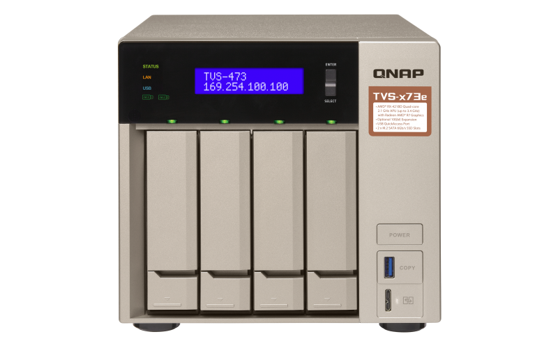 QNAP TVS-473e-8G (2,1 GHz/8GB RAM/4xSATA/2xHDMI 1.4b)