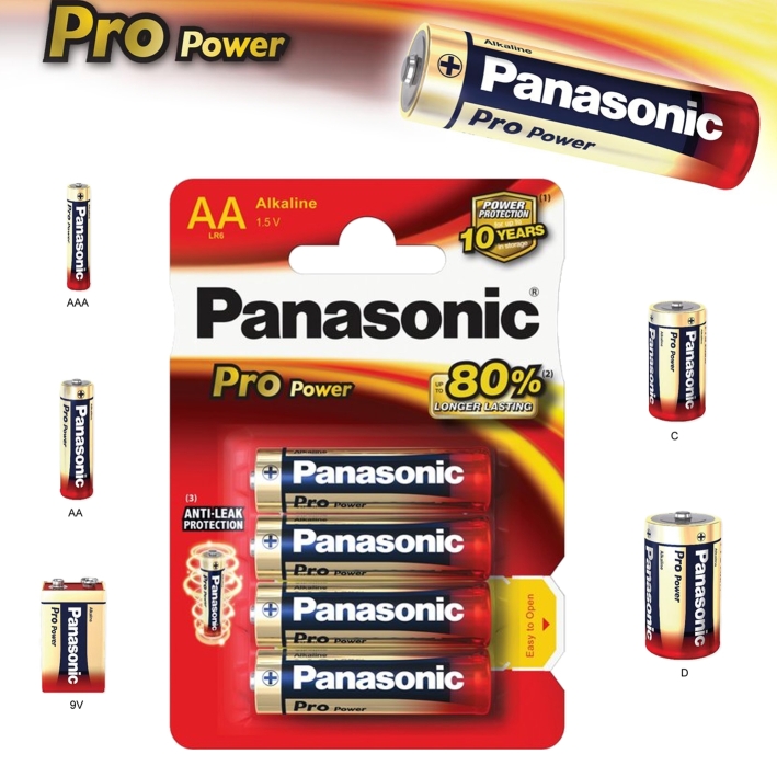 Alkalická baterie AA Panasonic Pro Power LR6 4ks