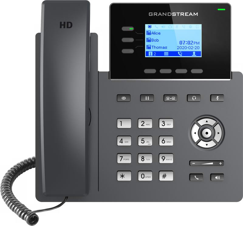 Grandstream GRP2603P SIP telefon, 2,48" LCD podsv. displej, 6 SIP účty, 2x1Gbit port, PoE