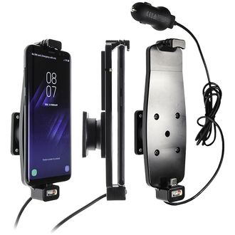 Brodit držák do auta na Samsung Galaxy S10/S9/S8 a jiné s pružinou, s nab. z cig. zapalovače/USB