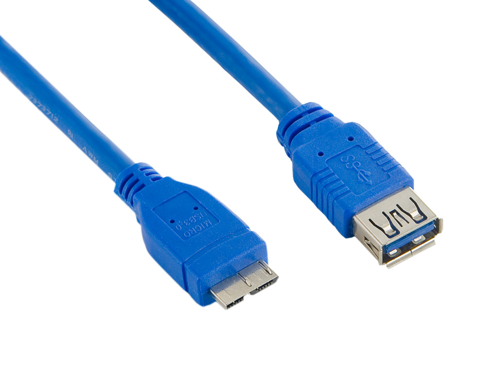4World Kabel USB 3.0 AF-Micro BM 0.5m Blue