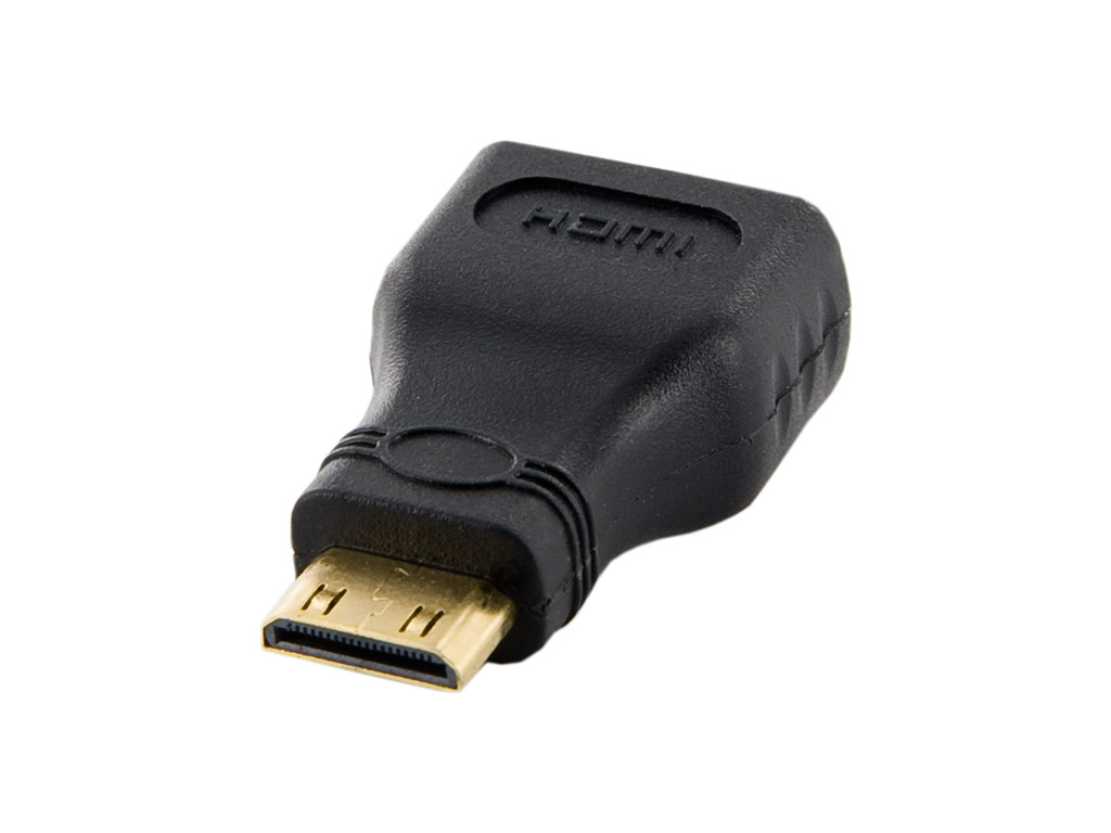 4World Adaptér mini HDMI C M - HDMI F Black