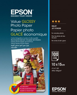 EPSON Value Glossy Photo Paper 10x15cm 100 sheet