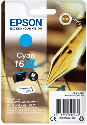 Epson Singlepack Cyan 16XL DURABrite Ultra Ink