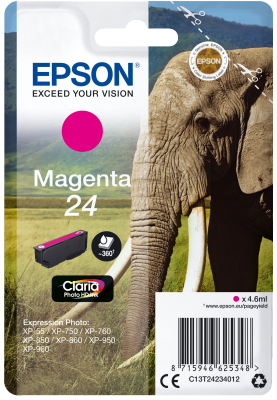 Epson Singlepack Magenta 24 Claria Photo HD Ink