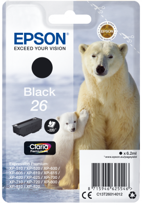 Epson Singlepack Black 26 Claria Premium Ink