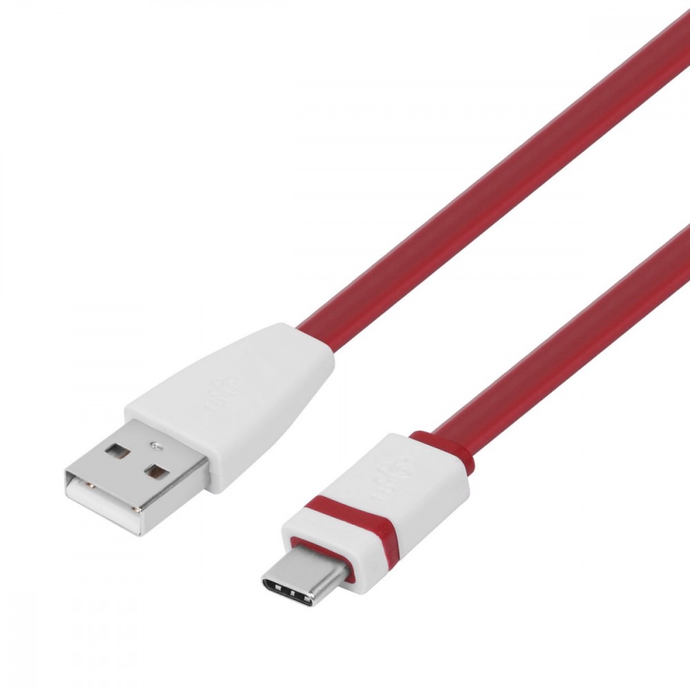 TB Touch USB-C/USB-A plochý kabel, 1m, červený