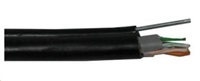 FTP kabel PlanetElite s nosným lankem, Cat5E, drát, venkovní PE+PVC, Fca, černý, 305m