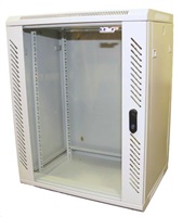 LEXI-Net 19" nástěnný rozvaděč 18U 600x450, nosnost 60 kg, skleněné dveře, rozložený, šedý