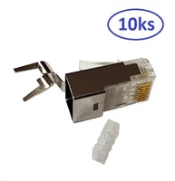 Konektor STP RJ45 (8p8c), Cat6A, 50µm, skládaný, drát - 10 ks