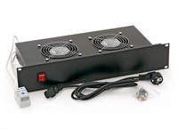 19" horiz.vent.j.2xVent.-220V/46W termost.2U černá