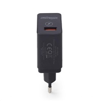 GEMBIRD rychlonabíječka USB QC3.0, 1x USB, 1,5A, quick charge, černá