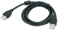 Kabel USB A-A 1,8m 2.0 prodl. HQ s ferrit. jádrem