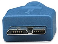 MANHATTAN Kabel USB 3.0 A-Micro B propojovací 2m, modrý