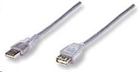 MANHATTAN Kabel USB 2.0 A-A prodlužovací 4,5m (stříbrný)