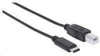 MANHATTAN kabel USB 2.0 C, C Male / B Male, 1m (3 ft.), Black