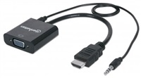 MANHATTAN převodník z HDMI na VGA + audio (HDMI Male to VGA Female, with audio, Polybag)